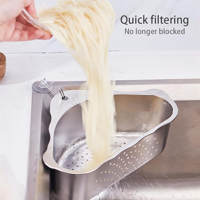 Triangle Sink Drainer Basket, Stainless Steel Triangular Sink Drain Shelf - Image 5