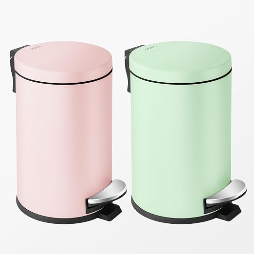 Cesun 1.2 Gallons Small Pink Trash Can, Bathroom Garbage Can - Image 7