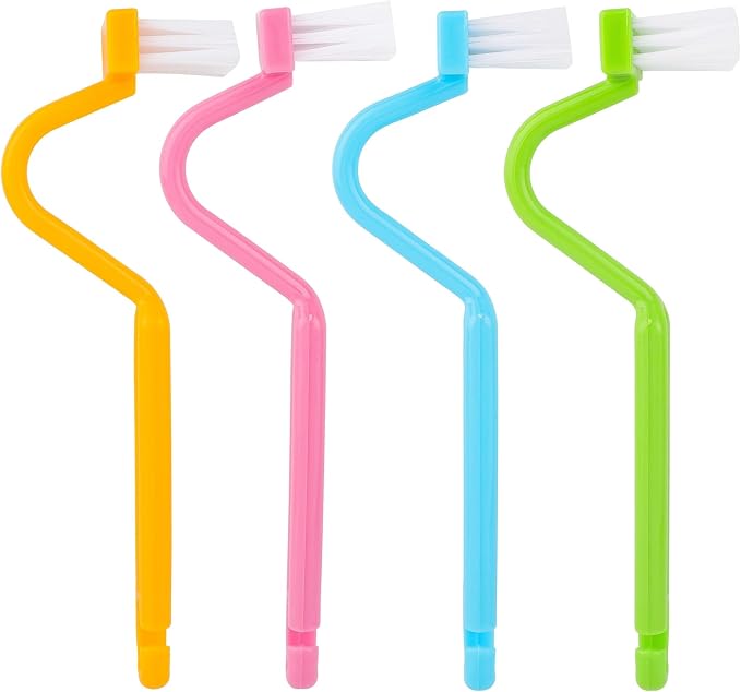 AUEAR, 4 Pack Plastic Curved Small Toilet Brushes Cleaning by AUEAR