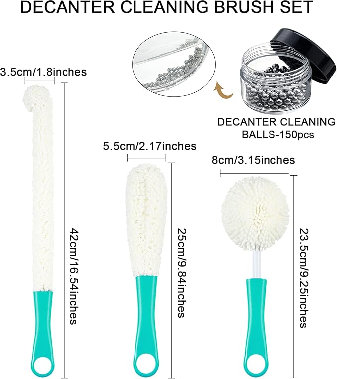 Boao 3 Pcs Decanter Cleaning Brush Wine Glass Decanter Flexible Bottle Brush Set - Image 3