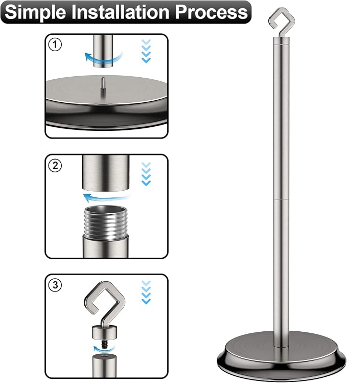 Toilet Paper Holder for Bathroom, Metal Free Standing Toilet Paper Storage - Image 5