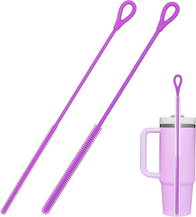 Silicone Straw Cleaner Brush, Straw Brush Bristles Cleaner Brush by OWATRKDEY