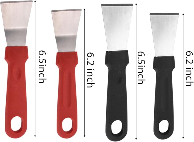 4 PCS Bright Multipurpose Kitchen Cleaning Spatula, Oil Fume Range Hood Shovel - Image 2