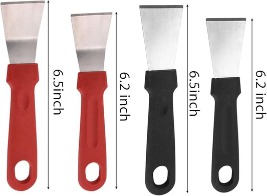4 PCS Bright Multipurpose Kitchen Cleaning Spatula, Oil Fume Range Hood Shovel - Image 2