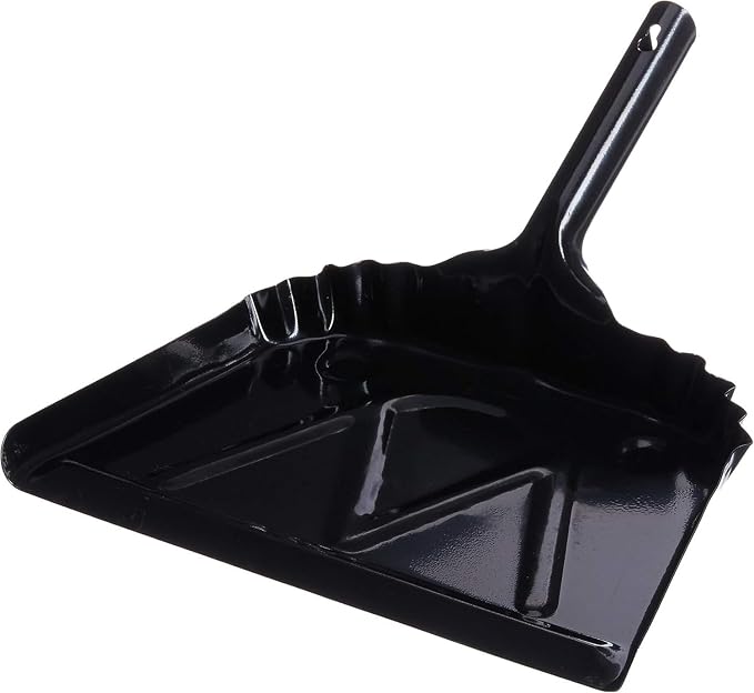 Soro Essentials- 12" Heavy-Duty Hand Held Metal Dust Pan Black Color- Dust Pan - Image 4