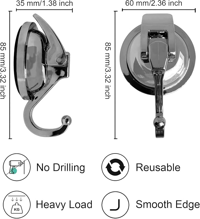 Heavy Duty Vacuum Suction Shower Hooks - Image 4