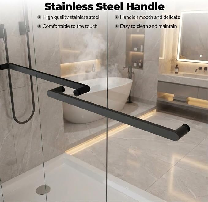 Sliding Shower Door 50-60" Adjustable Width x 72" Height, Bypass Space-Saving - Image 3