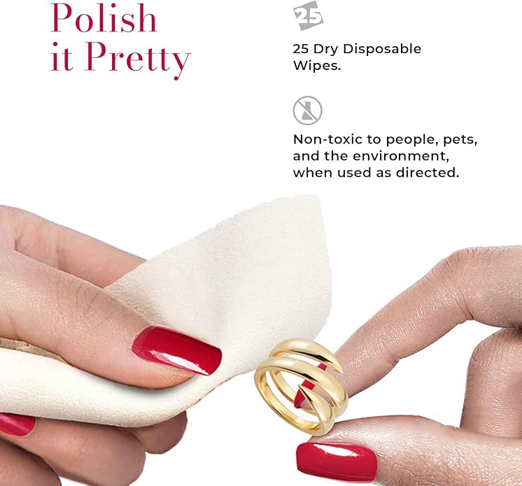 CONNOISSEURS Premium Edition Compact Jewelry Wipes No Rinse Gold and Silver - Image 4