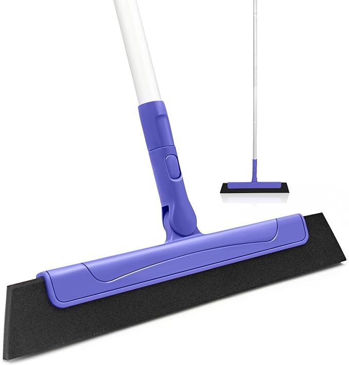 Floor Squeegee for Tile Floor and Shower Glass, Broom Rubber Blade by TRENNCHI