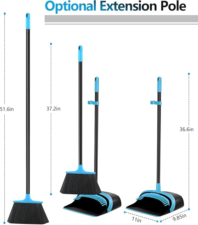 52" Long Handle Broom and Dustpan Set - Image 3