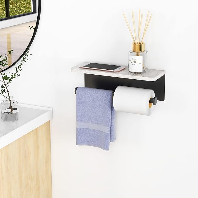 Toilet Paper Holder with Shelf, New Upgrade Double Toilet Paper Holder with - Image 8