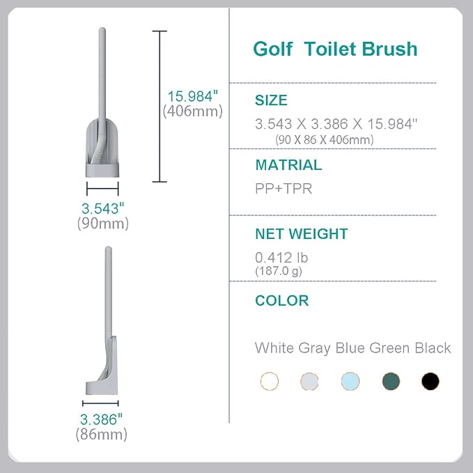 Toilet Brush, Long Handle Golf Toilet Brush - Image 6