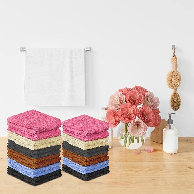 100% Cotton Washcloth Set 24 Packs – Soft, Absorbent Face Towels - Image 6
