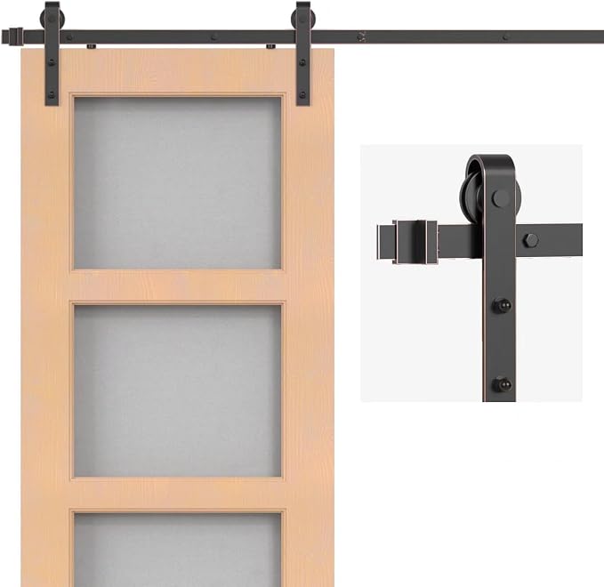 ORB Oil Rubbed Bronze Sliding Barn Door Hardware Kit by KINMADE