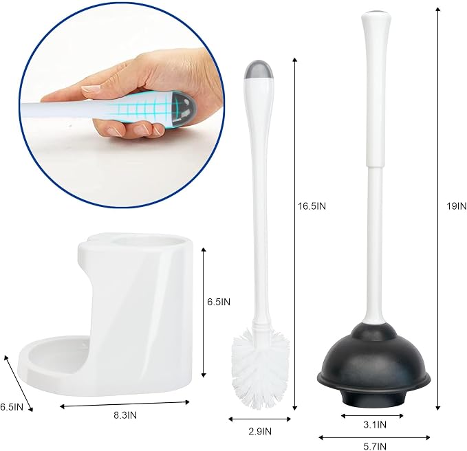 CELOX Toilet Brush and Plunger Set, Toilet Bowl Brush and Holder, Toilet Brush - Image 2