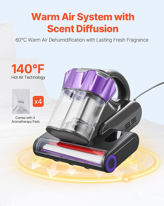 VEVOR Mattress Vacuum Cleaner, 550W Bed Vacuum Cleaner - Image 3