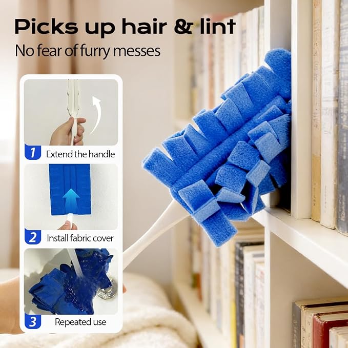 360° Electrostatic Duster Refills, 2026 New Washable & Reusable Microfiber Pads - Image 6