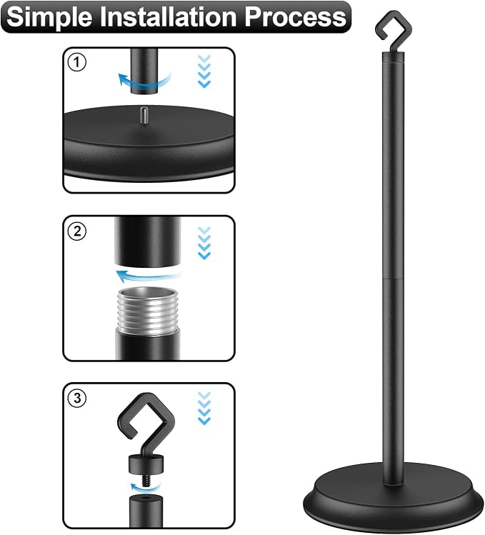 Toilet Paper Holder for Bathroom, Metal Free Standing Toilet Paper Storage - Image 5