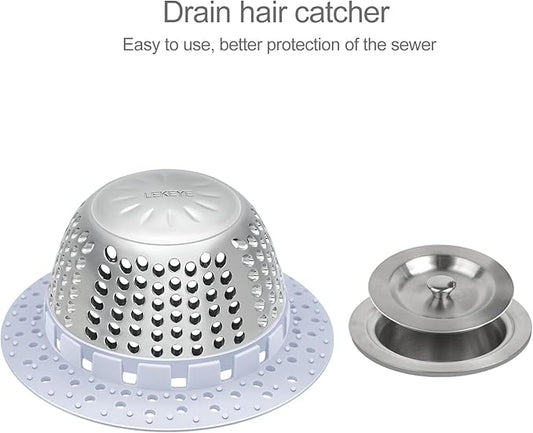 LEKEYE Shower Drain Hair Catcher/Bathtub Drain Cover/Drain Protector - Image 2