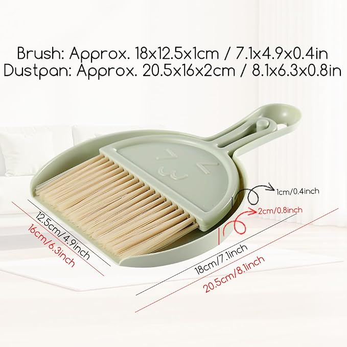 Mini Dust Pan with Broom Set, Small Broom and Dustpan Set Mini Hanging - Image 2