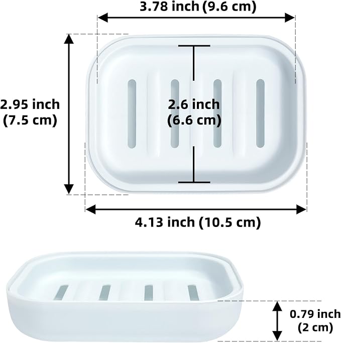 Double Layer Draining Soap Dish, Plastic Dishwashing Sponge Soap Holder - Image 2