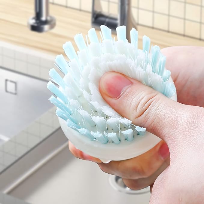 Dish Scrub Brush, Ergonomic Grip Palm Brush, Kitchen Scrub Brushes - Image 3