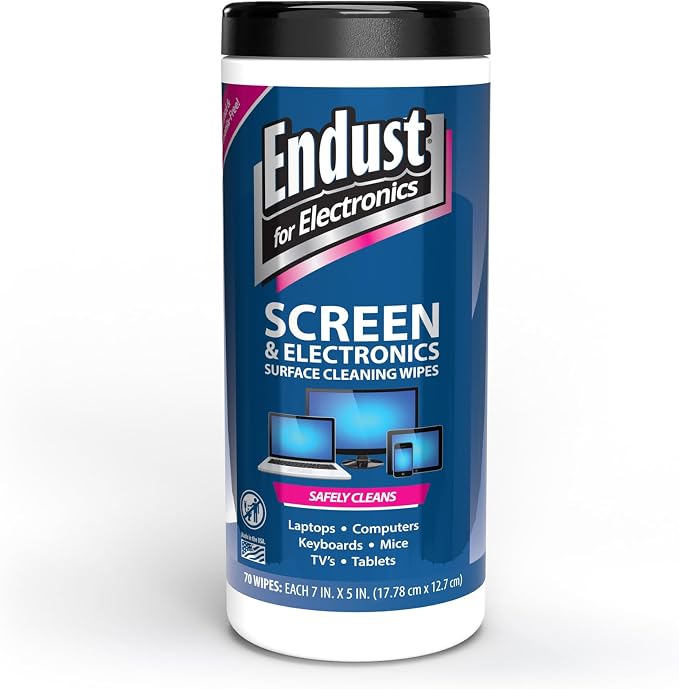 Endust for Electronics; Screen & Surface Cleaning Wipes, Great LCD and Plasma by Endust