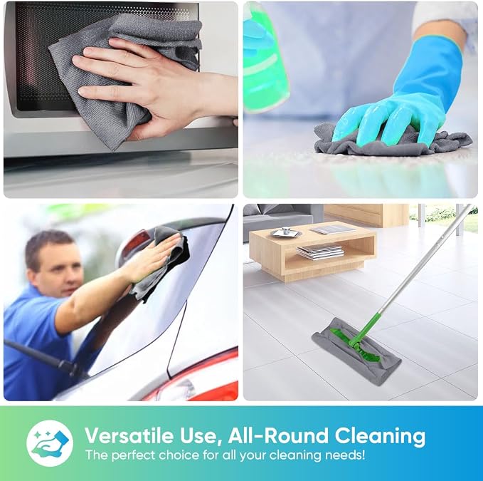 HOMEXCEL Grey Microfiber Cleaning Cloths, 100 Pack Microfiber Towels - Image 6