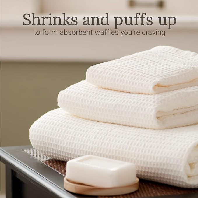 GILDEN TREE Waffle Bath Sheet Large Bath Towels Quick Dry Thin Body Towels - Image 3