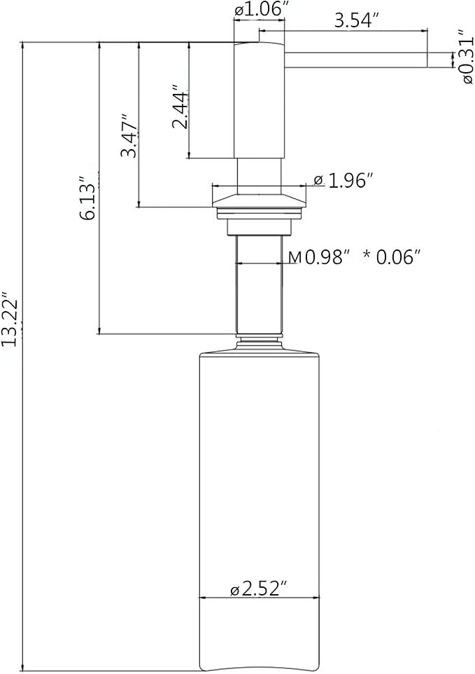 Samodra Sink Soap Dispenser, Metal Pump Head Liquid Lotion Countertop Kitchen - Image 7