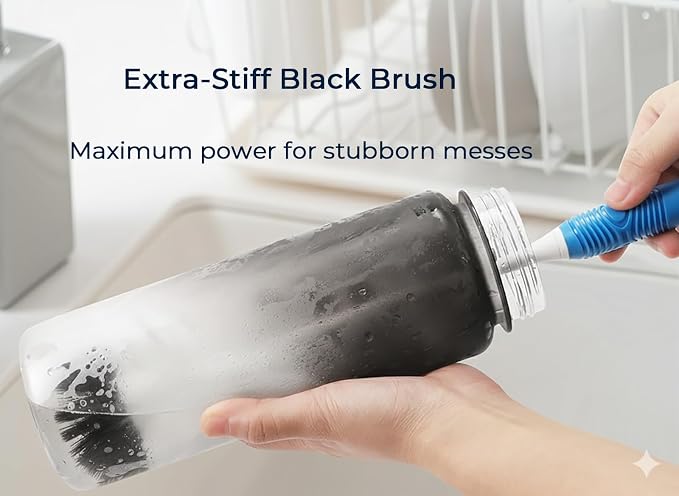 Bottle Brush 4-Pack, Baby Bottle & Water Bottle Cleaner Brush - Image 3