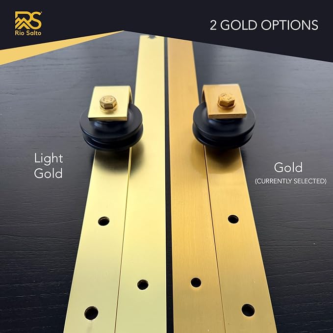Rio Salto Gold Barn Door Hardware Kit Sliding Door Hardware Modern Barn - Image 7