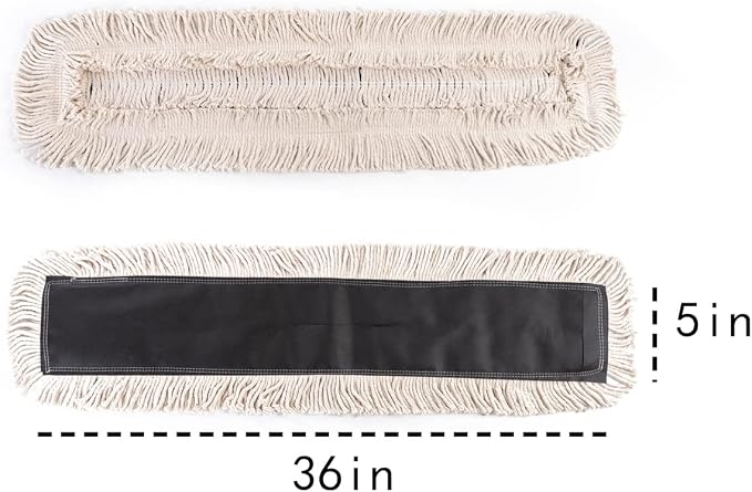 Matthew Cleaning 36'' High Strength Disposable Dust Mop Cotton Cut-end Yarn Mop - Image 2