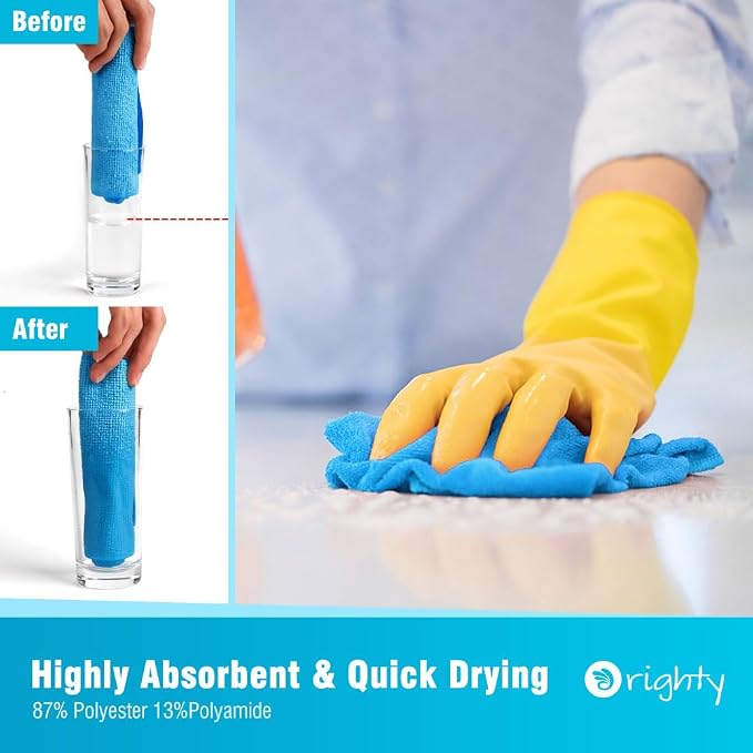 Orighty Cleaning Cloths Bulk, 200 Pack Shop Rags Reusable, Microfiber Cleaning - Image 3