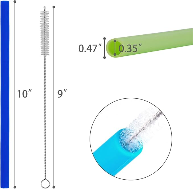 tifanso 14PCS Reusable Silicone Straws - Image 3