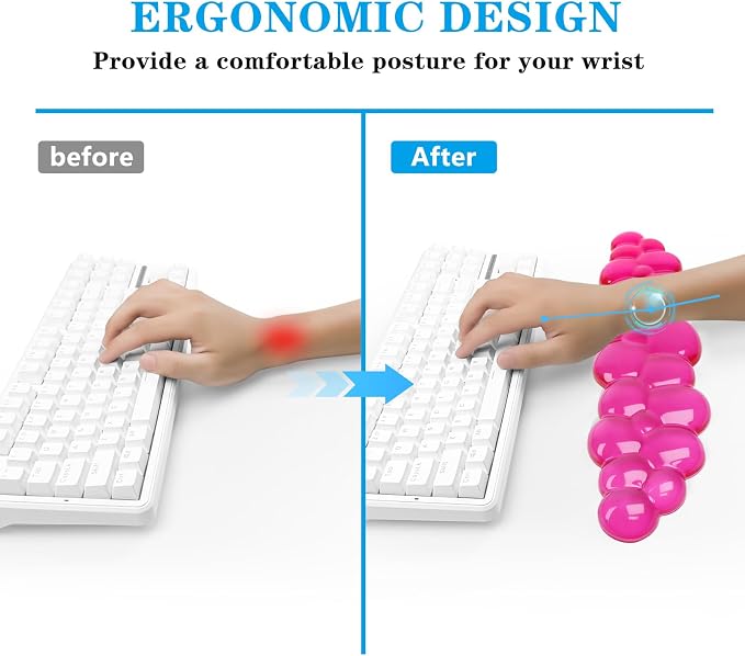 Gel Cloud Keyboard Wrist Rest, Cute Wrist Support and Arm Support Keyboard Rest - Image 2