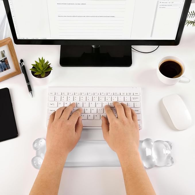 Ergonomic Silicone Gel Keyboard Wrist Rest – Clear Wrist Rest - Image 3