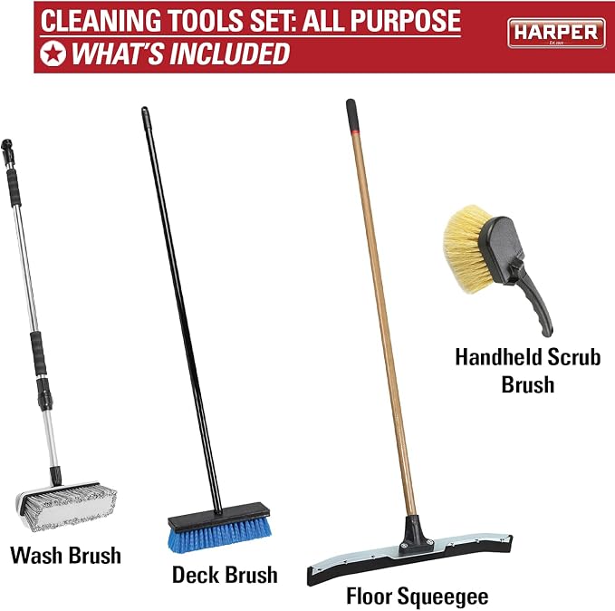 Harper 37518700 All-Purpose Scrubbing & Squeegee Brush Set - Image 2