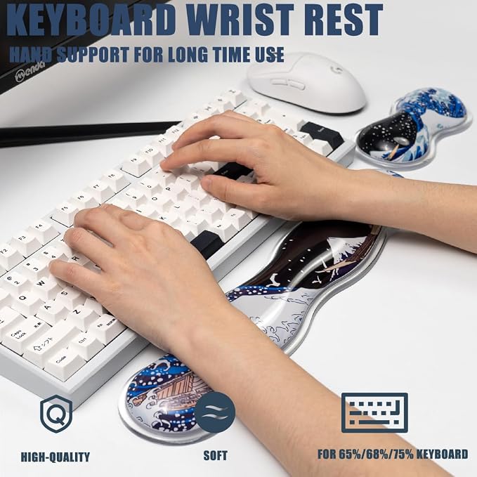 Ergonomic Silicone Gel Keyboard and Mouse Wrist Rest Set – Clear Wrist Rest - Image 4