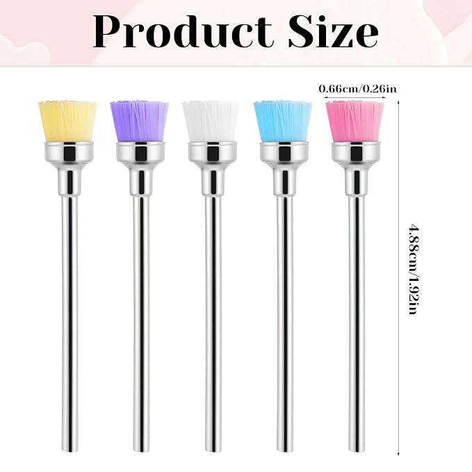 5 Pcs Nail Bit Brush Cuticle Clean up Drill Bit Brush Nail Drill Bits, Nails - Image 4