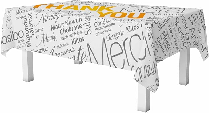 Thank You Tablecloths for Rectangle Tables Thank You Word Cloud in Different - Image 6