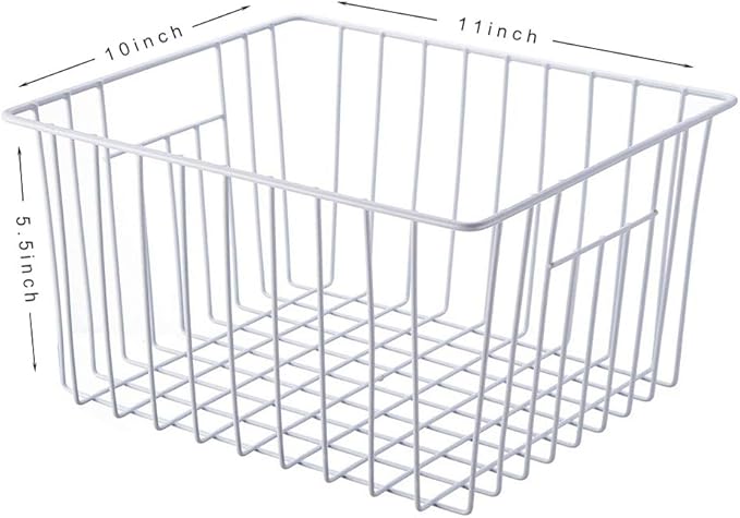Freezer Baskets Storage Organizer, Refrigerator Metal Wire Basket bins - Image 2