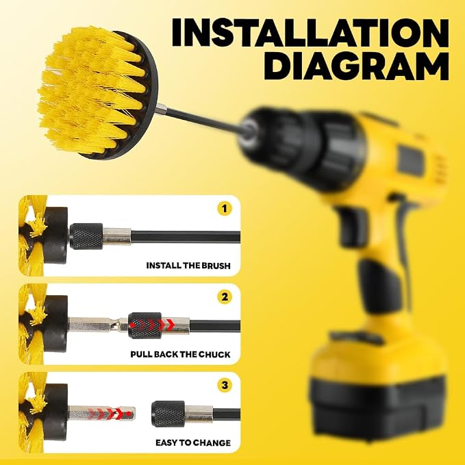 6Pcs Drill Brush Cleaning Kit for Shower & Bathtub - Image 3