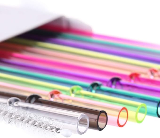 DAKOUFISH 11 Inch Clear Reusable Plastic Replacement Drinking Straws - Image 7