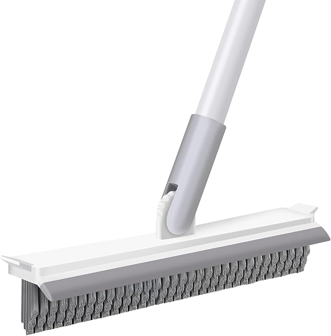 Grout Brush with Long Handle, Floor Cleaning Scrubber with Stiff Bristles by IVYROLL