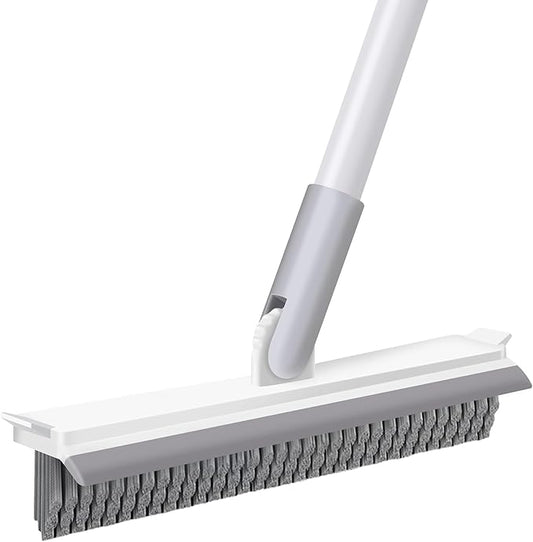Grout Brush with Long Handle, Floor Cleaning Scrubber with Stiff Bristles by IVYROLL
