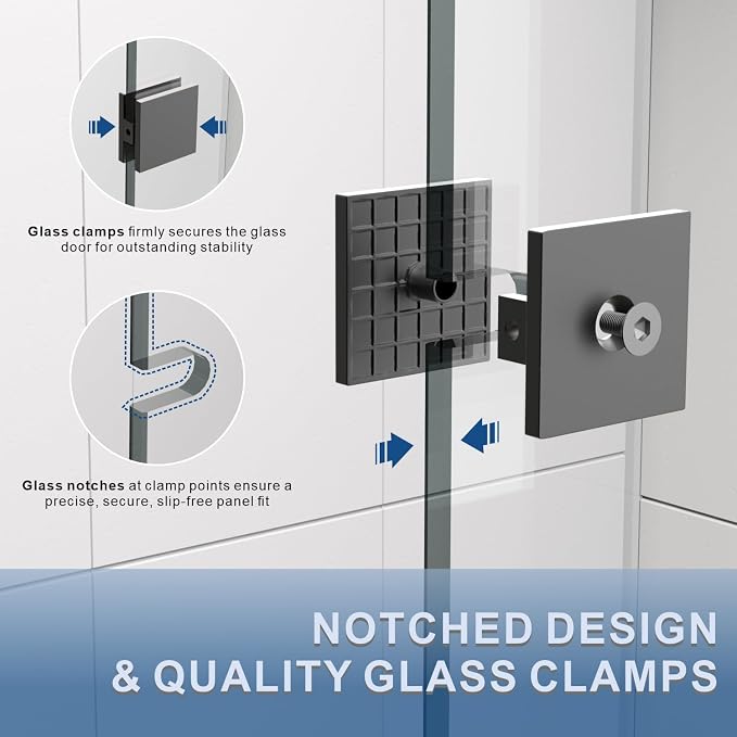 31" W ×80" H Shower Glass Panel, Frameless Fixed Glass Shower Panel - Image 7