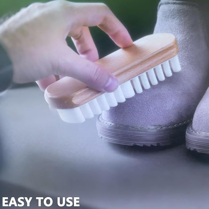 2-Piece Rubber Shoe Brush and Eraser Set, Flocked and Matte Leather, - Image 2