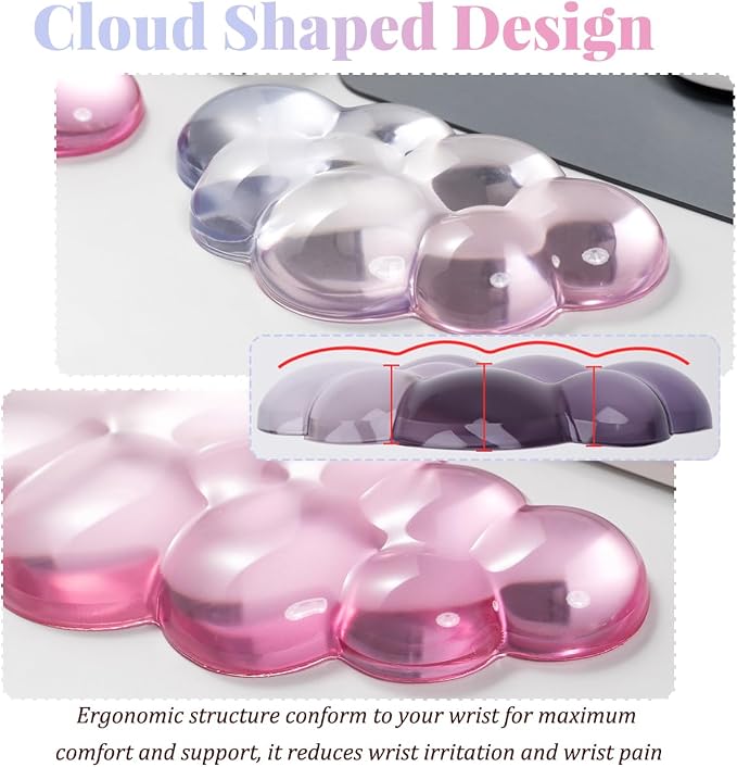 Gel Keyboard Wrist Rest Cloud Set, - Image 7