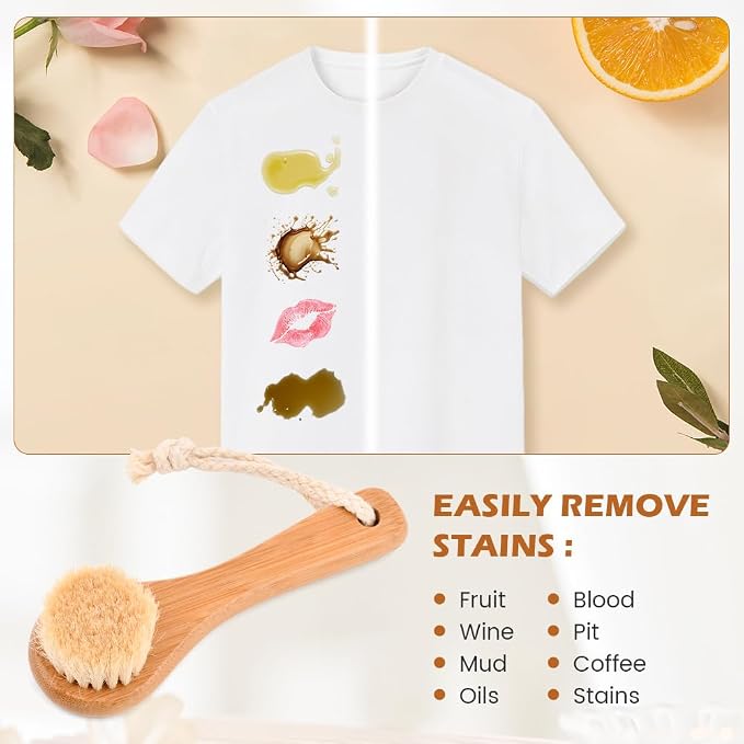 Natural Boar Bristle Laundry Stain Brush, Dorm Room Essential - Image 6